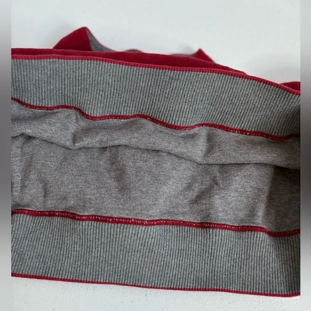 Cremieux Men's Red Light Gray Reversible 1/4 Zip Long‎ Sleeve Pullover Jacket